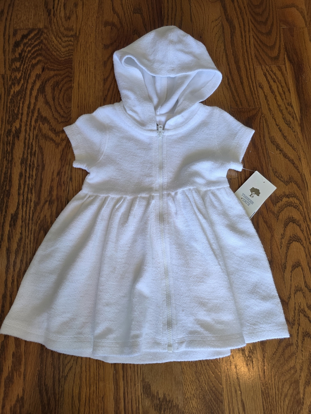 Tucker + Tate White Hooded Terry Zip Cover-up